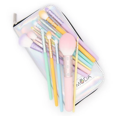 MODA Brush Posh Pastel Signature 13pc Makeup Brush Kit, Includes Highlighter, Crease, And Shader Makeup Brushes 2 MODA Brush Posh Pastel Signature 13pc Makeup Brush Kit, Includes Highlighter, Crease, And Shader Makeup Brushes - Image 2