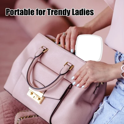 Unique Bargains Square Portable Handheld Wood Handle Vanity Cosmetic Makeup Mirror 1 Pc 5 Unique Bargains Square Portable Handheld Wood Handle Vanity Cosmetic Makeup Mirror 1 Pc - Image 5