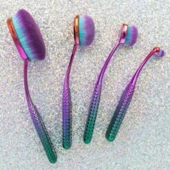 MODA Brush Prismatic Face Perfecting 4pc Makeup Brush Kit, Includes Foundation, Contour, And Concealer Makeup Brushes