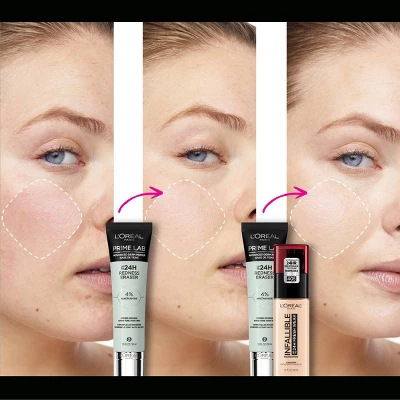 L’Oréal Paris L'Oreal Paris Up To 24hr Lab Primer - Redness Eraser - 1 Fl Oz 2 L’Oréal Paris L'Oreal Paris Up To 24hr Lab Primer - Redness Eraser - 1 Fl Oz - Image 2