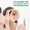 DB Tech Small 10" Suction Cup 5X Magnifying Makeup Mirror W/Tweezers