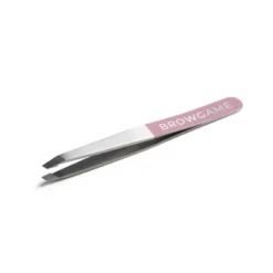 Browgame Original Slanted Tweezer - Tweezers For Fine Hair - Pink - 1 Pc