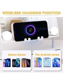 Fenchilin Lighted White Hollywood Makeup Vanity Mirror With 9 Dimmable Bulbs, Wireless Charger, Bluetooth Speaker, Smart Touch, And 10X Magnification -Stilacare Store GUEST d84e4183 a471 4a7a 80fa c61036930091