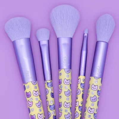 MODA Brush Pretty Paws 5pc Kitty Makeup Brush Kit, Includes Domed Shader, Angle Liner, And Accentuate Makeup Brushes 3 MODA Brush Pretty Paws 5pc Kitty Makeup Brush Kit, Includes Domed Shader, Angle Liner, And Accentuate Makeup Brushes - Image 3