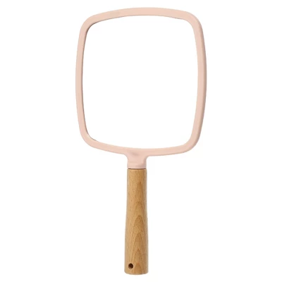 Unique Bargains Square Portable Handheld Wood Handle Vanity Cosmetic Makeup Mirror 1 Pc 8 Unique Bargains Square Portable Handheld Wood Handle Vanity Cosmetic Makeup Mirror 1 Pc - Image 8